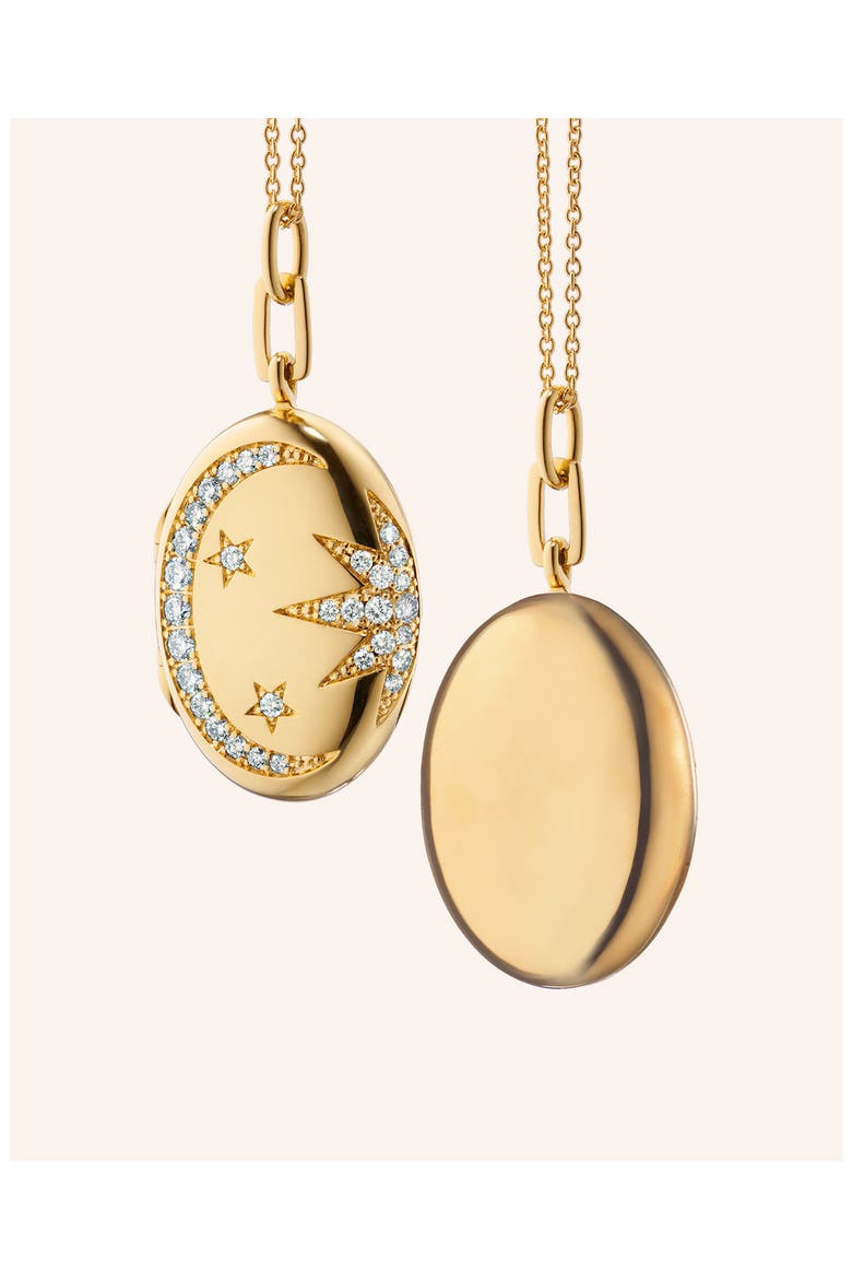 18k Gold Sun Moon & Star Diamond Locket Necklace, Alternate, color, 18K YELLOW GOLD