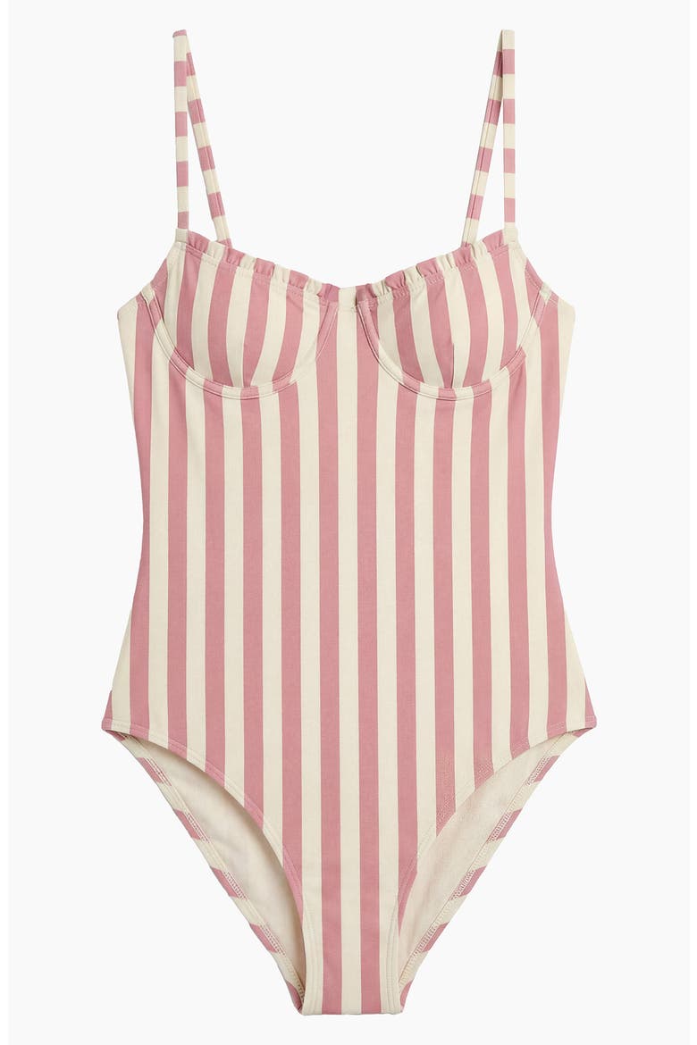 Marilyn Underwire Ruffle One-Piece Swimsuit, Alternate, color, ROSE/ VANILLA