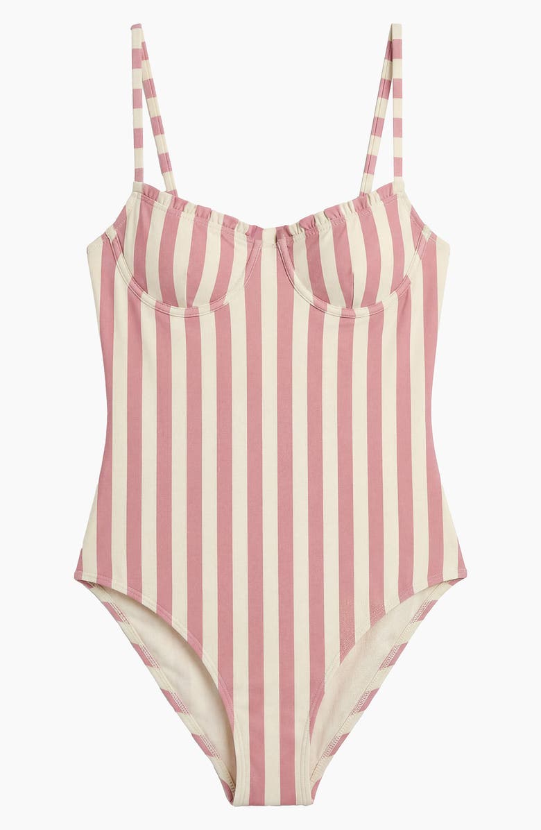 Onia Marilyn Underwire Ruffle One-Piece Swimsuit, Alternate, color, Rose/ Vanilla