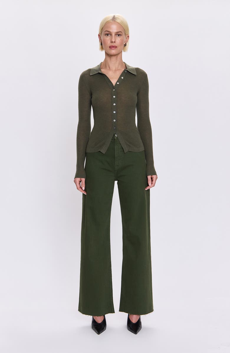 Pistola Penny High Waist Raw Hem Wide Leg Jeans, Alternate, color, Laurel