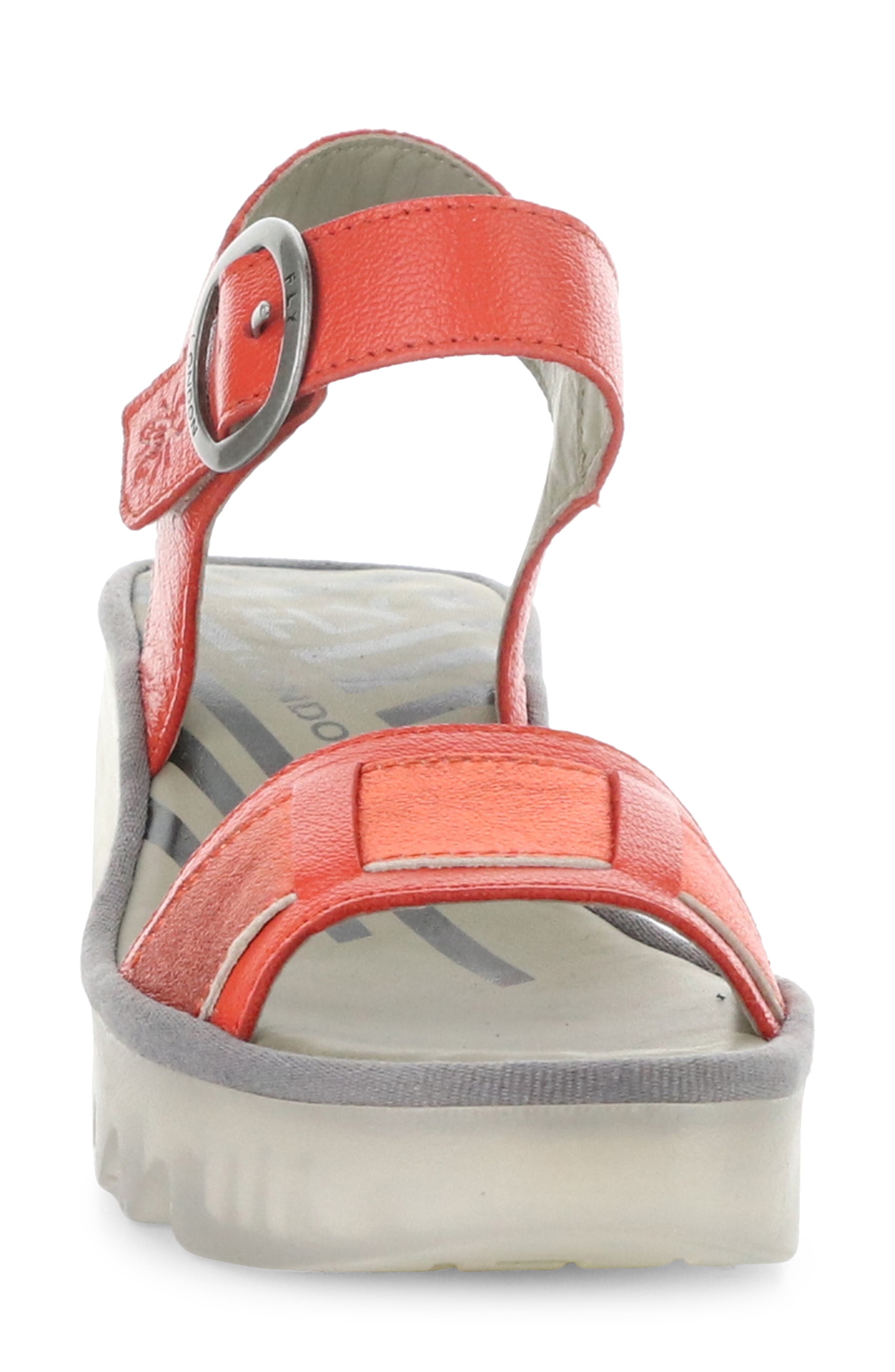 Beik Ankle Strap Platform Wedge Sandal, Alternate, color, 002 RED