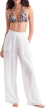 Mimi Flamingo Vista Double Gauze Wide Leg Cover-Up Pants