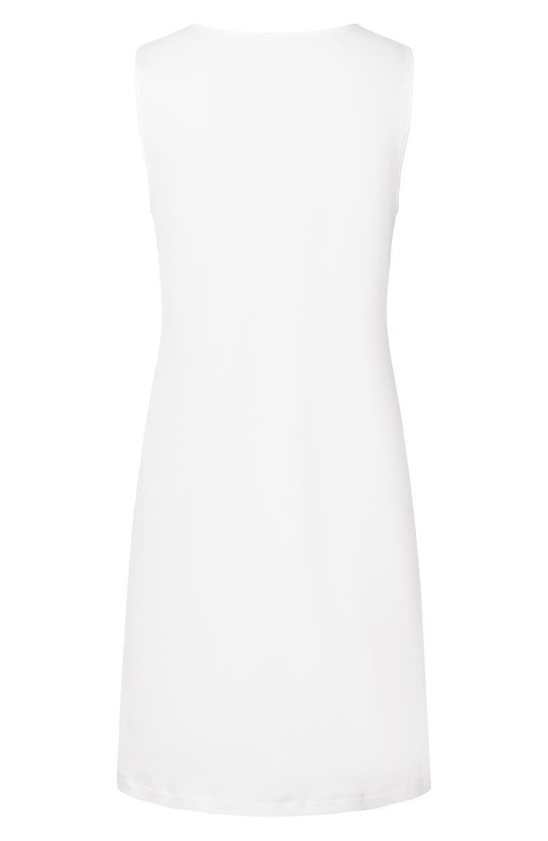 Hanro Kalea Floral Tulle Trim Cotton Chemise, Alternate, color, Off White