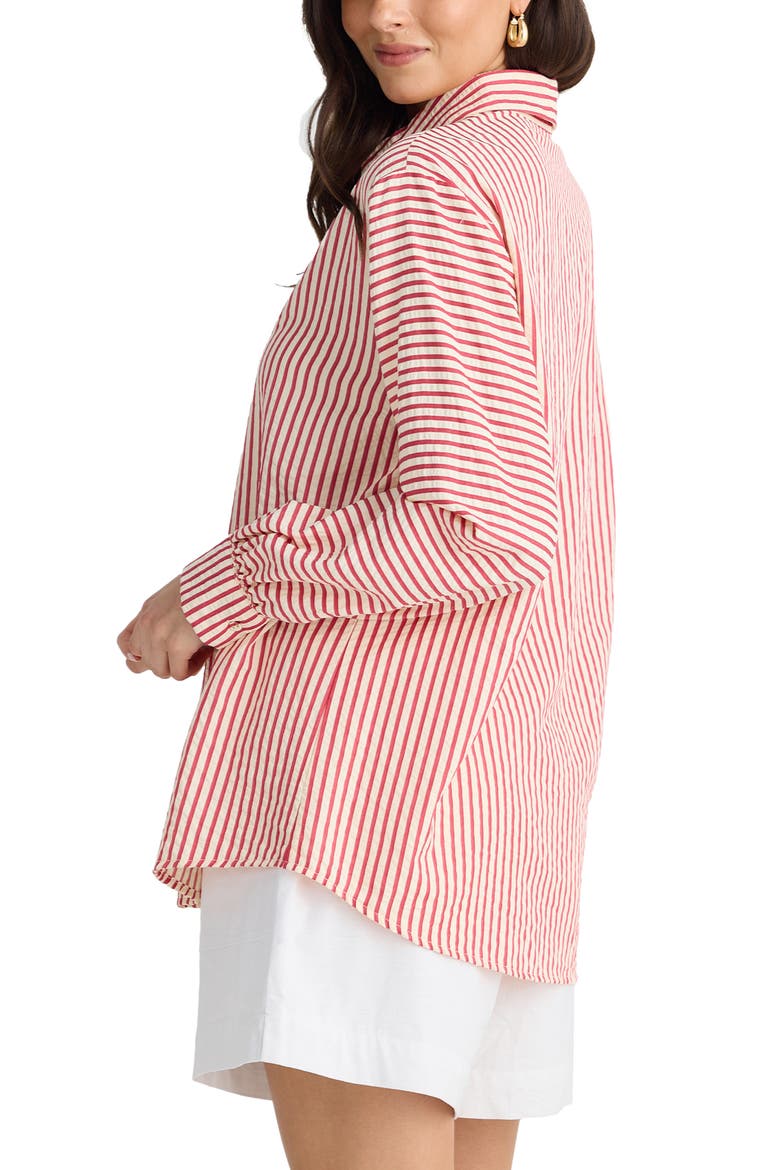 Audrey Stripe Shirt, Alternate, color, WHITE W RED STRIPE