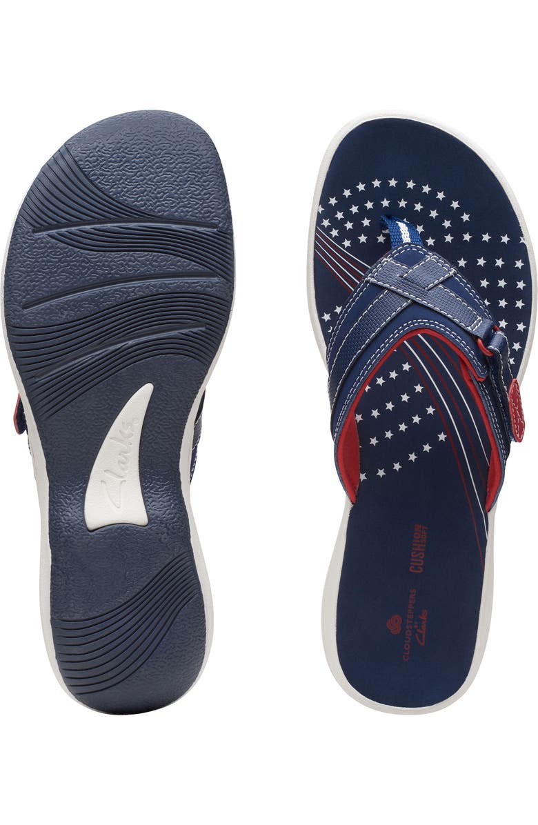 Clarks<sup>®</sup> Breeze Sea Thong Sandal, Alternate, color, Navy/Red