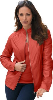 Jessica London Zip Front Leather Jacket
