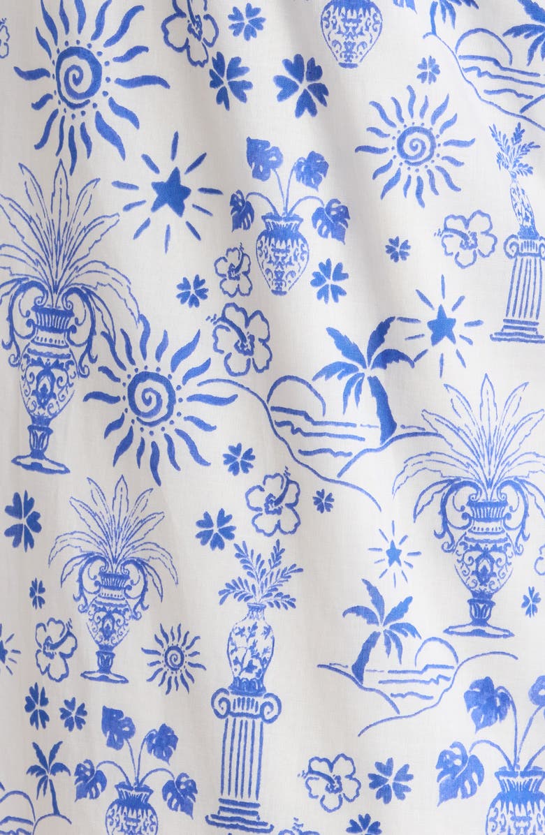 SUGARLIPS Azul Tropics Nature High Waist Wrap Pants, Alternate, color, Blues-White