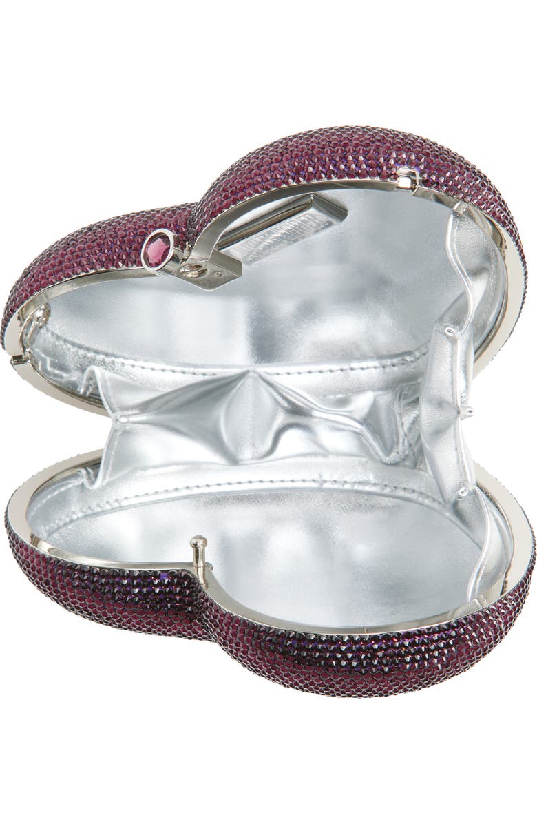 JUDITH LEIBER COUTURE Lamour Petite Coeur Heart Clutch, Alternate, color, Silver Amethyst