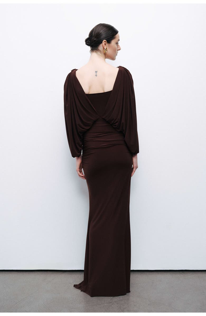 Nocturne Draped Maxi Dress, Alternate, color, 