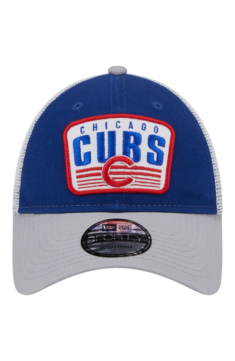 New Era Men's New Era Royal Chicago Cubs Two-Tone Patch 9FORTY Snapback Hat, Alternate, color, 