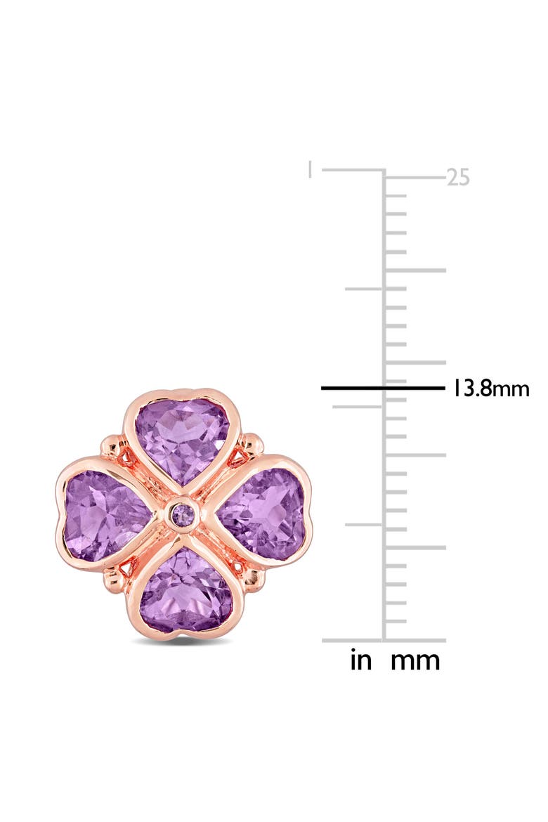 Rose de France Amethyst Clover Stud Earrings, Alternate, color, PURPLE