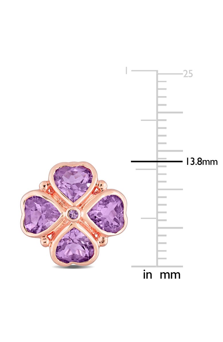 DELMAR Rose de France Amethyst Clover Stud Earrings, Alternate, color, Purple