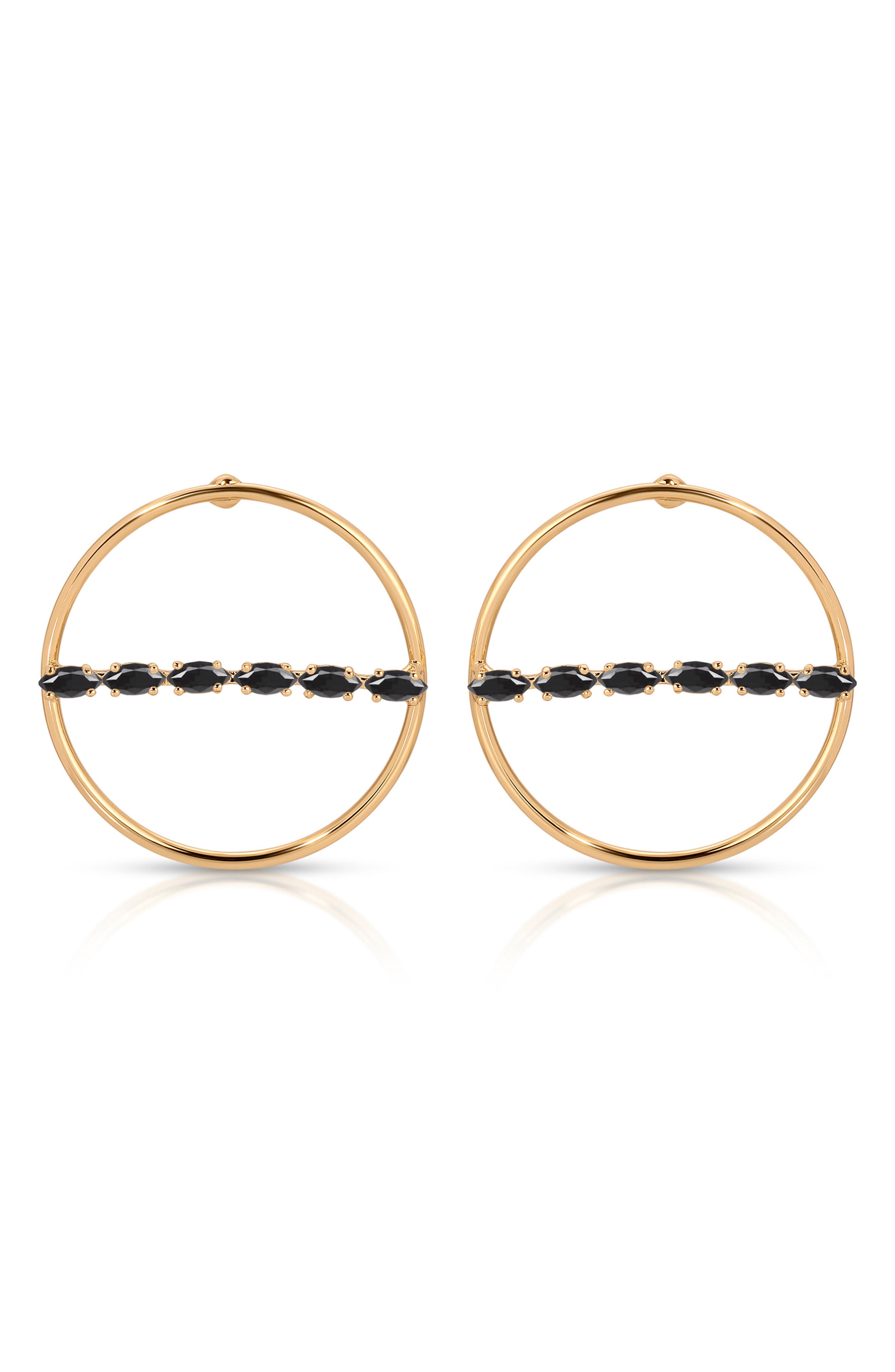 Ettika Dainty Marquise Frontal Hoop Earrings