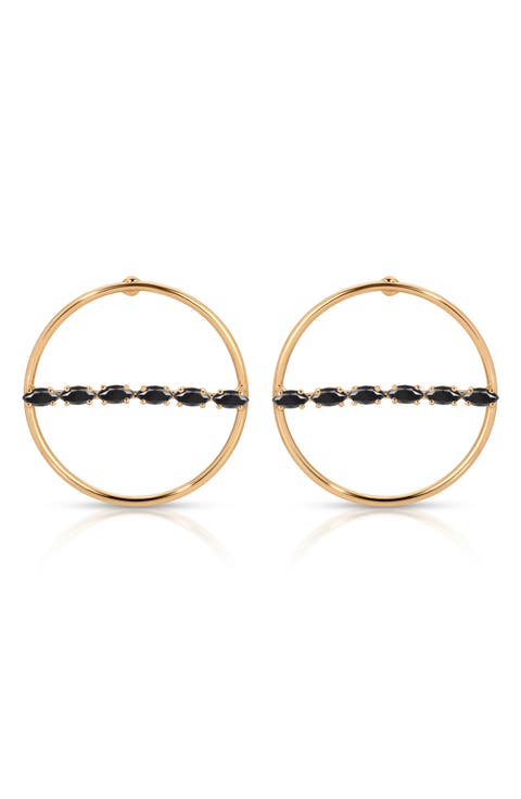 Dainty Marquise Frontal Hoop Earrings