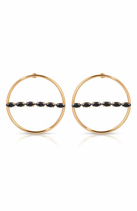 Ettika Dainty Marquise Frontal Hoop Earrings