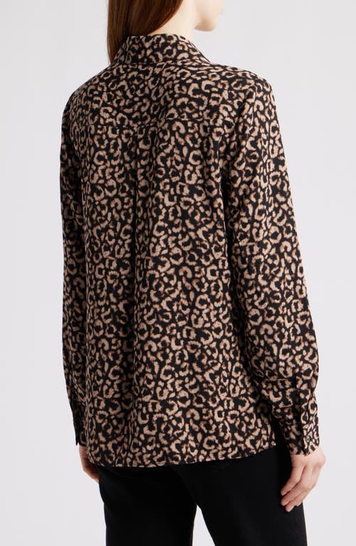 Nic + Zoe Nic+zoe Abstract Animal Print Top In Brown