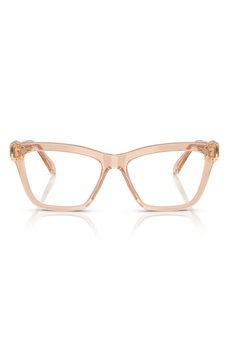 Swarovski 55mm Square Optical Glasses, Main, color, Beige