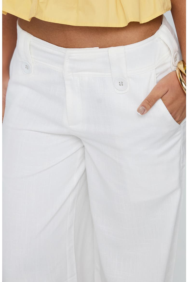 Pedra Linen Blend Wide Leg Pants, Alternate, color, WHITE