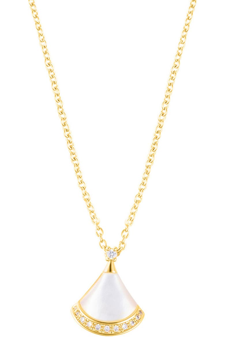 Adornia Mother-of-Pearl & Cubic Zirconia Pendant Necklace, Main, color, 