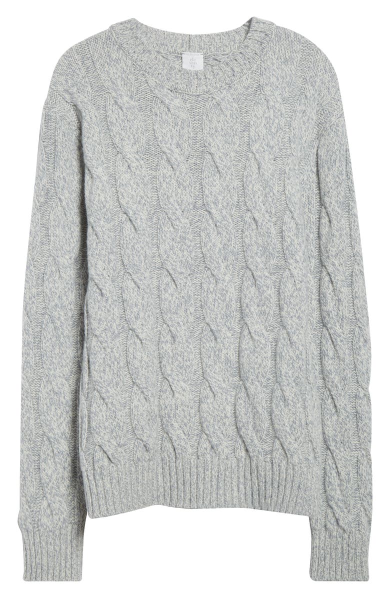 Eleventy Wool Mouliné Cable Knit Sweater, Alternate, color, 08 Zucchero