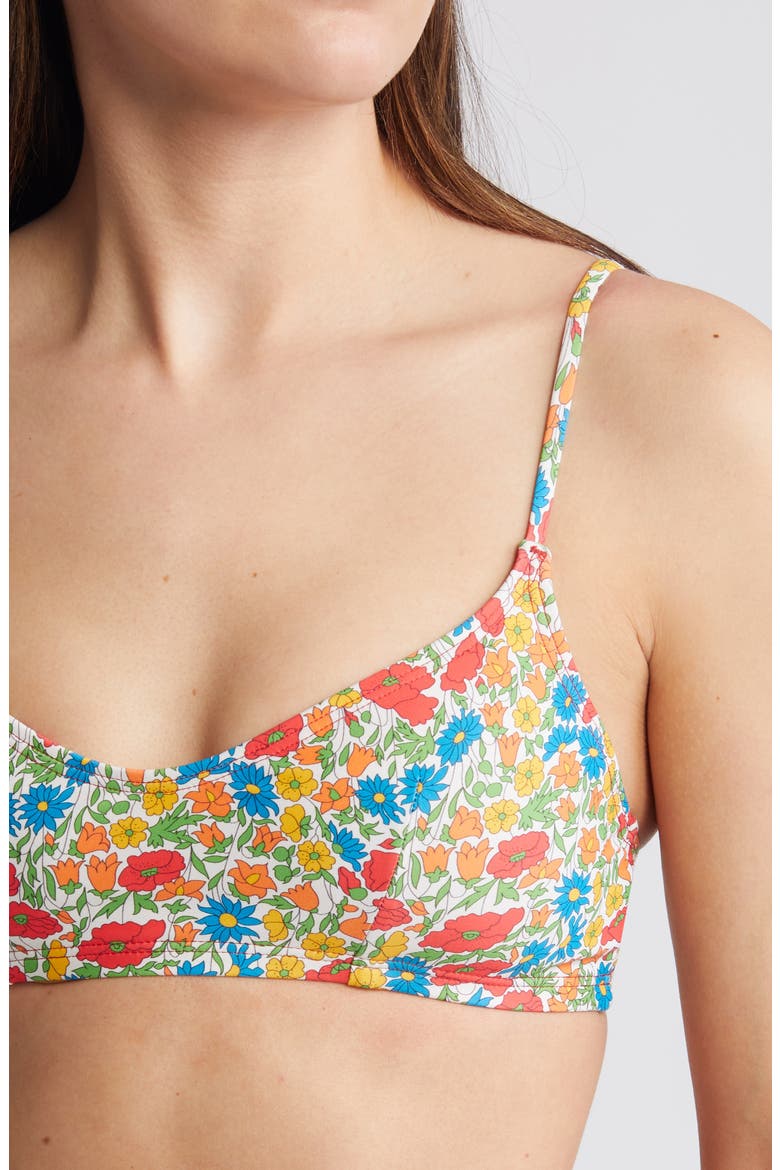x Liberty London Stas Floral Print Bikini Top (Nordstrom Exclusive), Alternate, color, RED MULTI