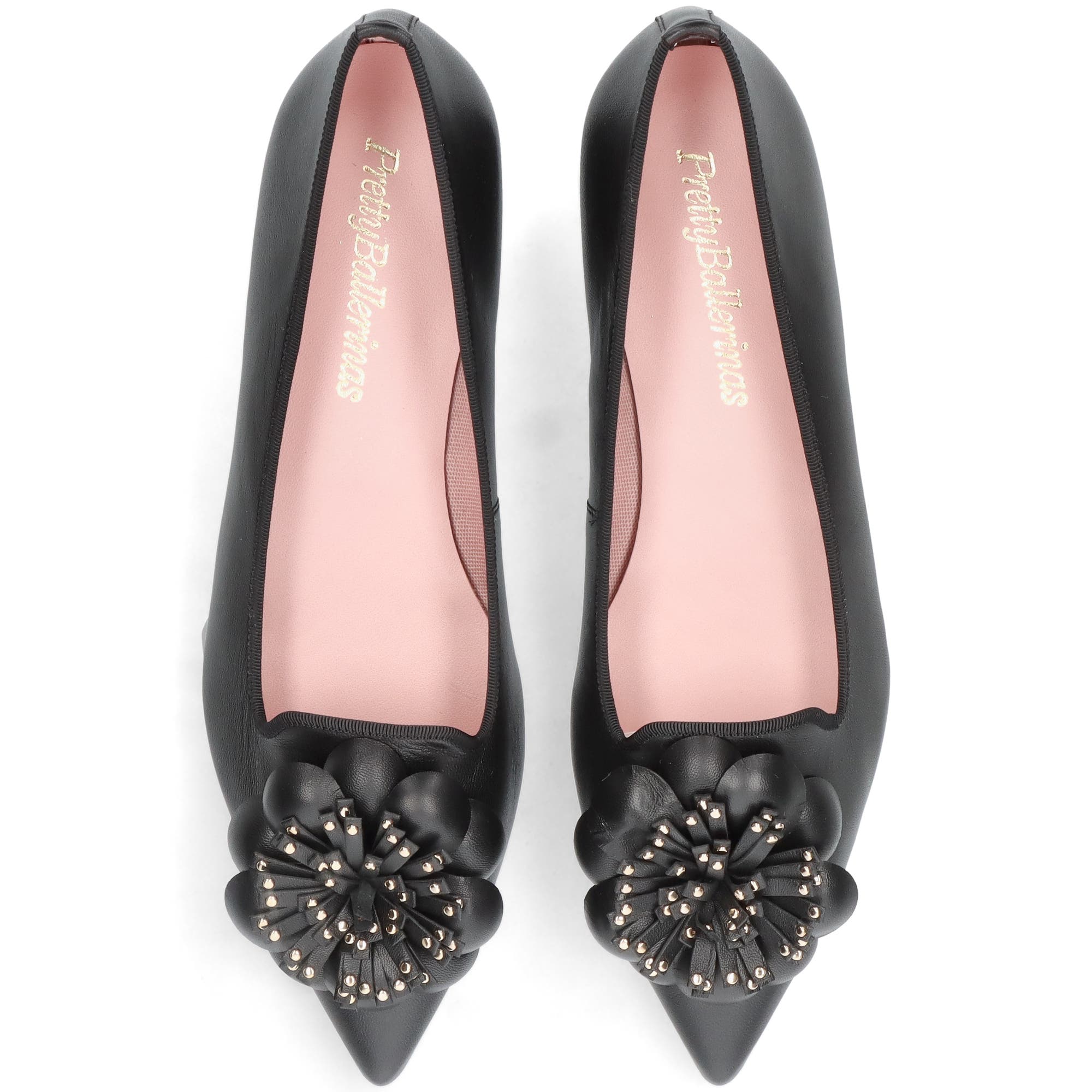 Pretty Ballerinas Pointed Flower Ballet Flat, Alternate, color, Black