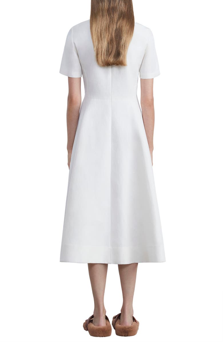 Lafayette 148 New York Short Sleeve Silk & Linen Fit & Flare Midi Dress, Alternate, color, 