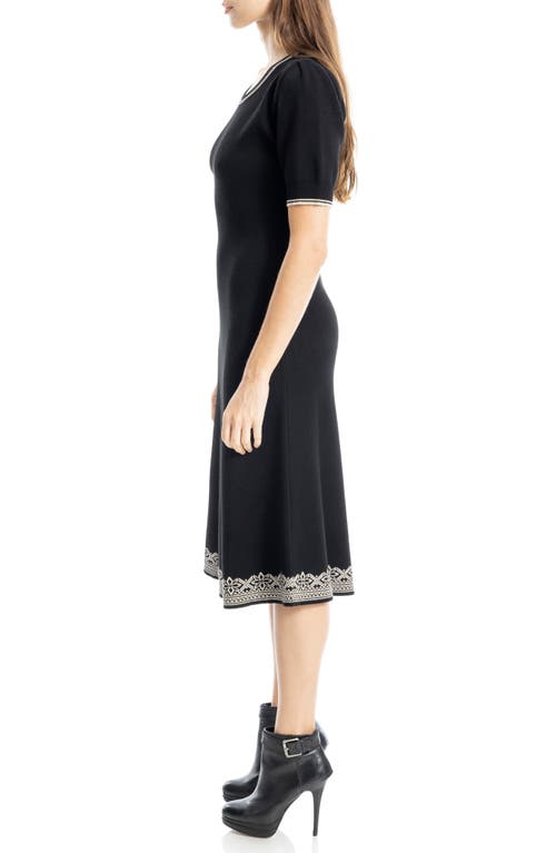 Max Studio Crewneck Sweater Dress In Black