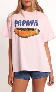 Petal & Pup Papaya Oversize Cotton Graphic T-Shirt