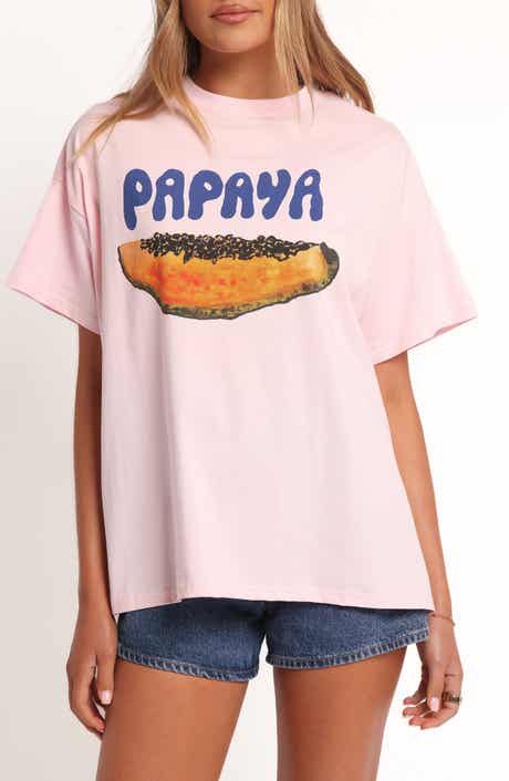 Petal & Pup Papaya Oversize Cotton Graphic T-Shirt