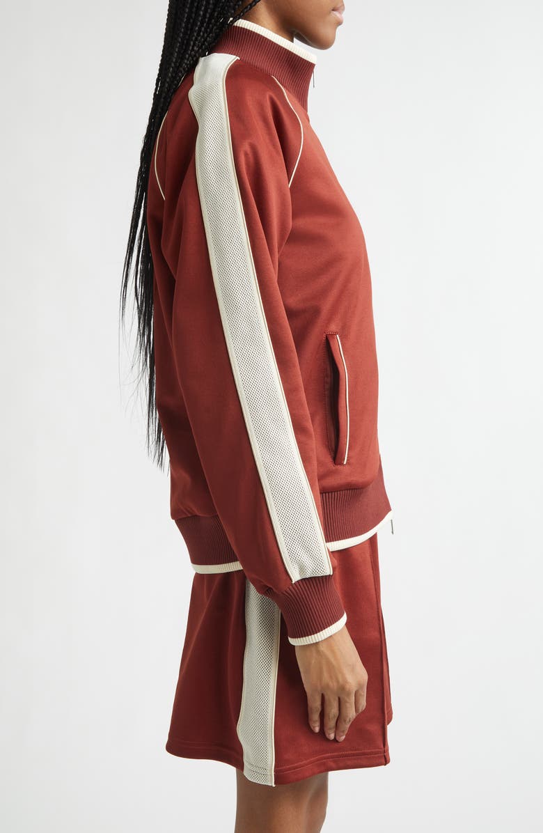 Wales Bonner Motion Piped Jersey Track Jacket, Alternate, color, Rust / Ivory