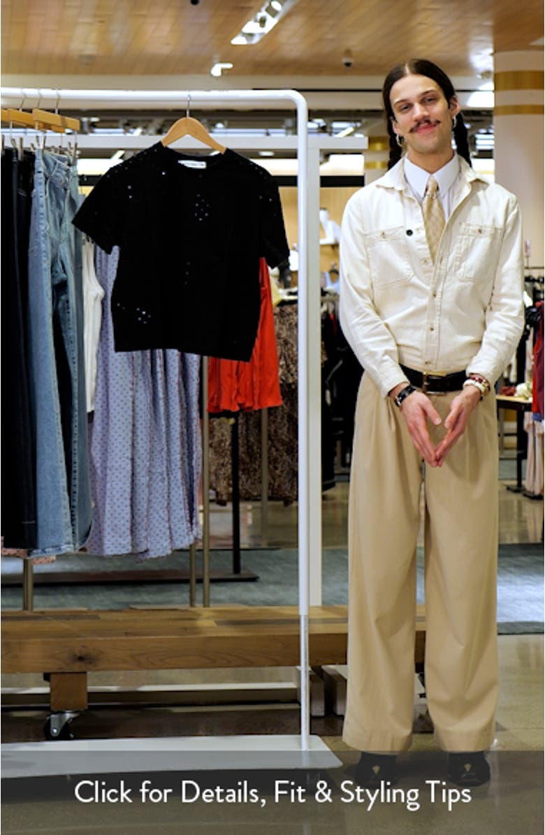 Embroidered Openwork Cotton T-Shirt, sales video thumbnail