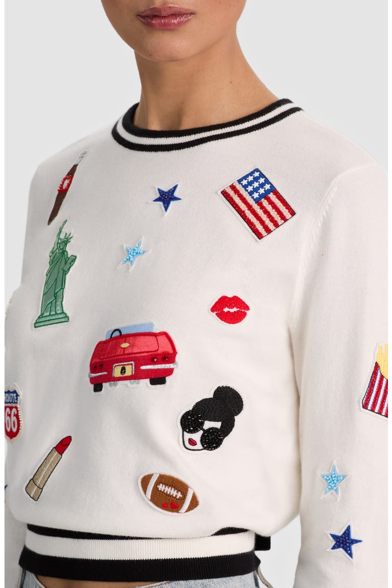 Carolann Americana Sweatshirt, Alternate, color, SFTWHMLTI