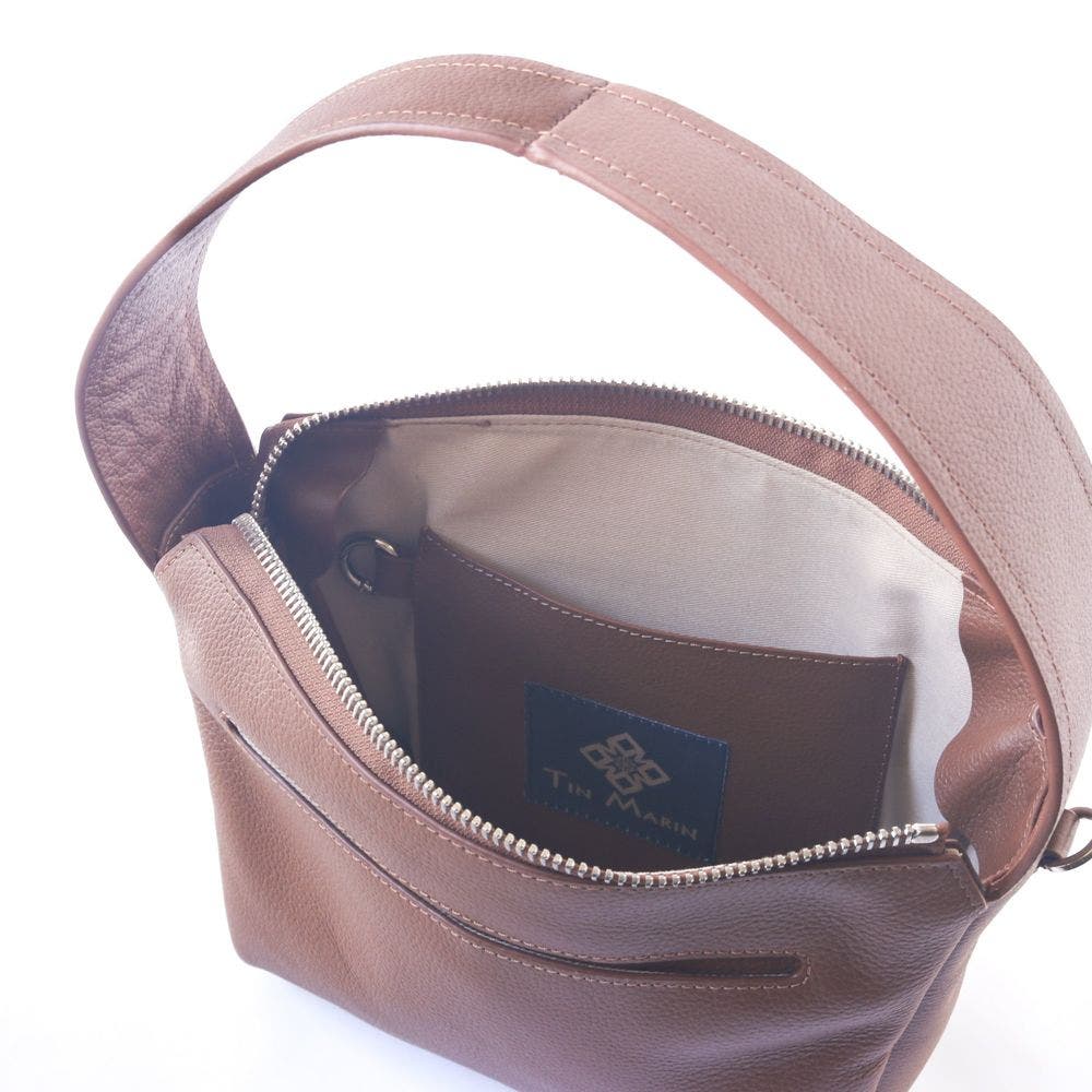 Maina Shoulder Leather Bag, Alternate, color, Tan