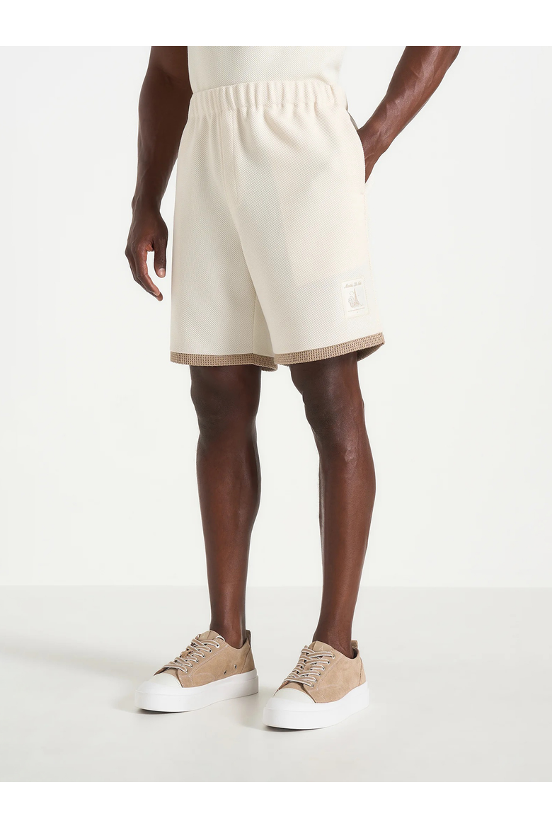 Reuben Crochet Detail Shorts, Alternate, color, Cream