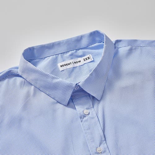Regent Row Big And Tall Stanton Shirt Long Sleeve Button Down In White-blue-mini-check