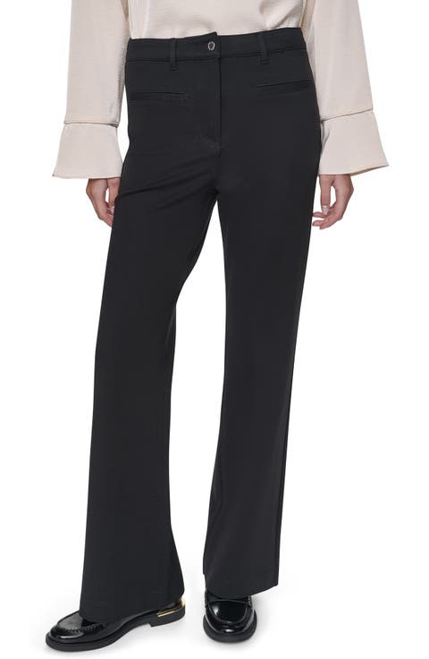 Double Welt Fit and Flare Pants