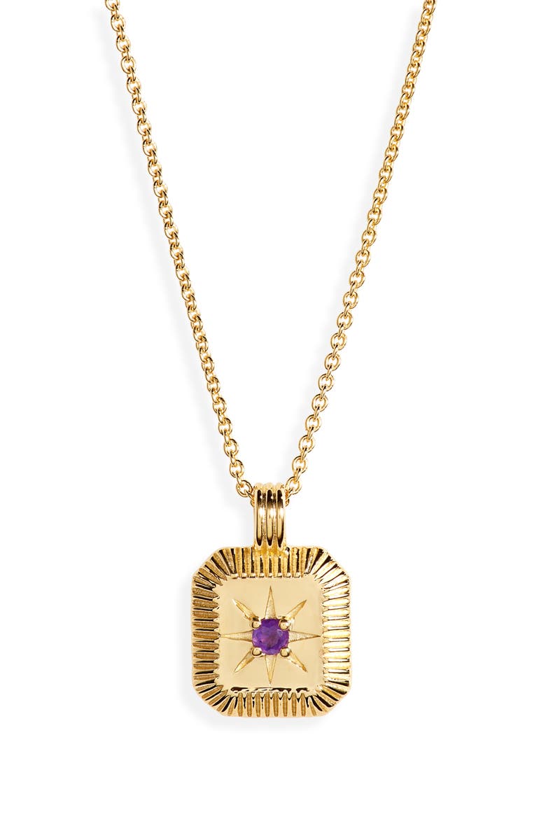 Birthstone Pendant Necklace, Main, color, GOLD FEBRUARY