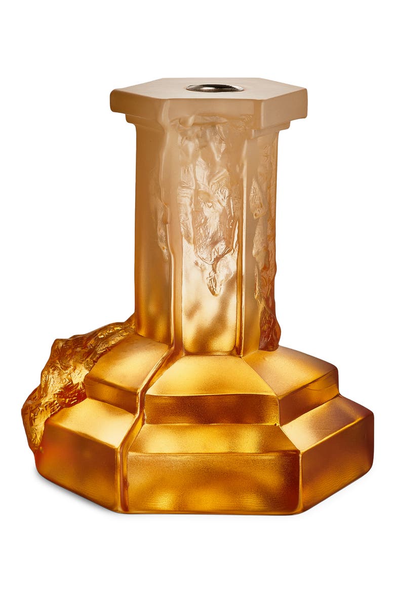 Rocky Baroque Large Crystal Candlestick, Main, color, ORANGE