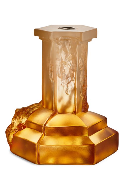 Kosta Boda Rocky Baroque Large Crystal Candlestick In Orange