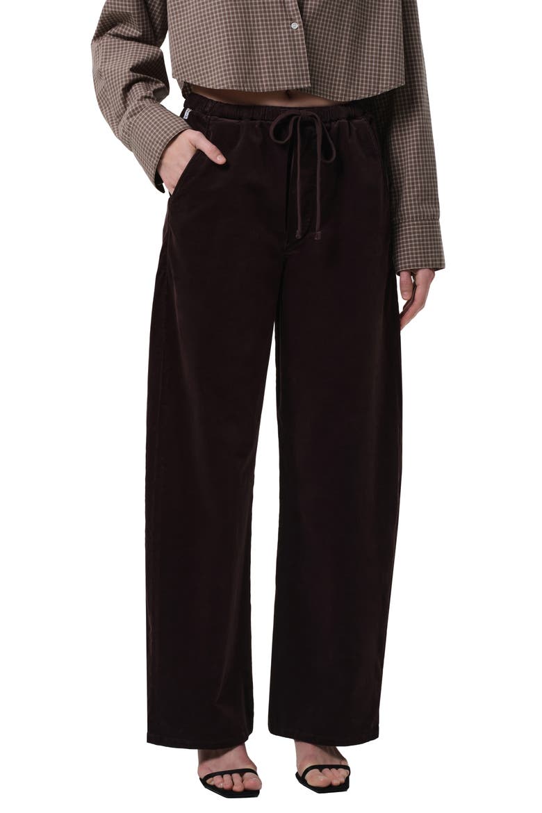 Aurora Pull-On Stretch Cotton Pants, Main, color, BARRISTER DARK BROWN