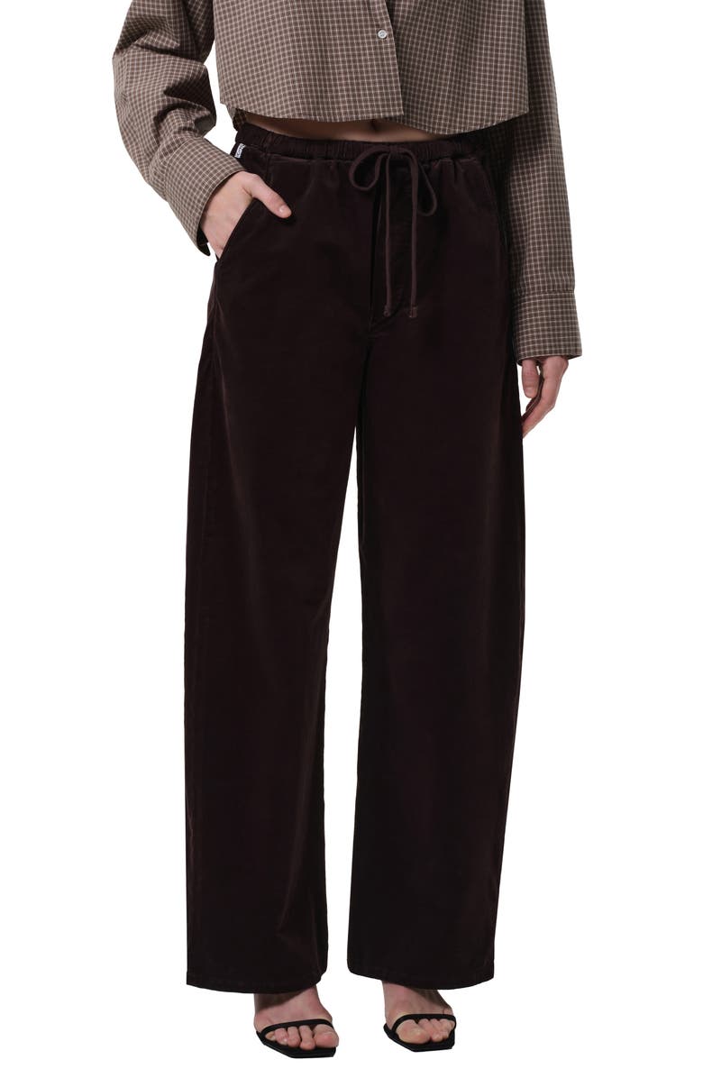 Citizens of Humanity Aurora Pull-On Stretch Cotton Pants, Main, color, Barrister Dark Brown