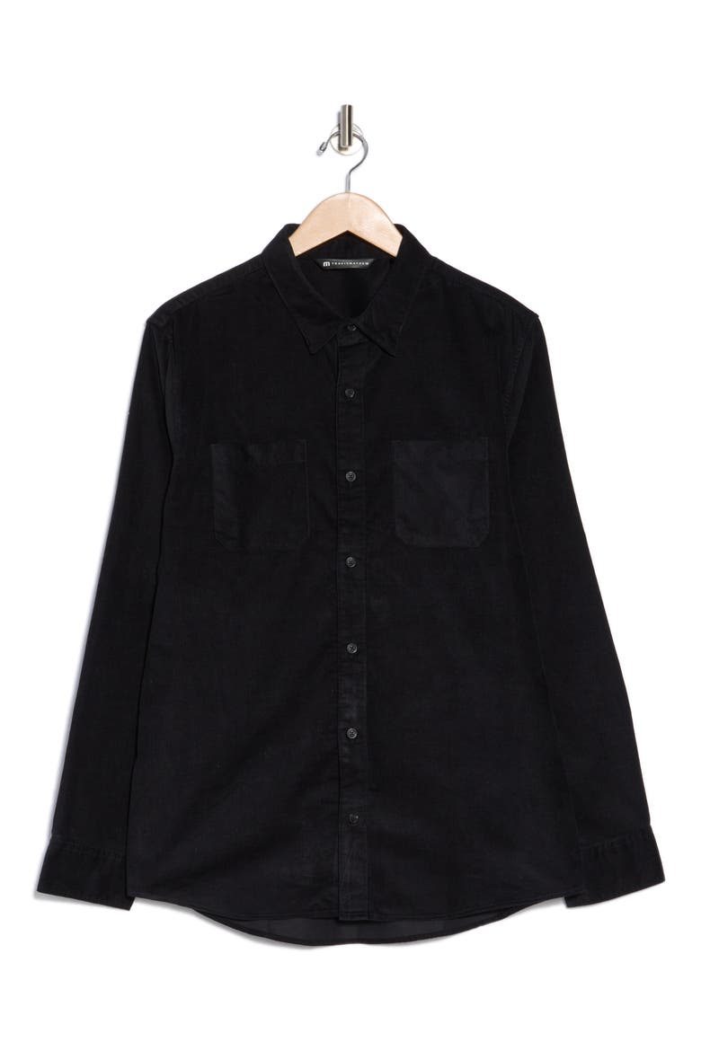 Barrel of Laughs Cotton Button-Up Shirt, Alternate, color, BLACK