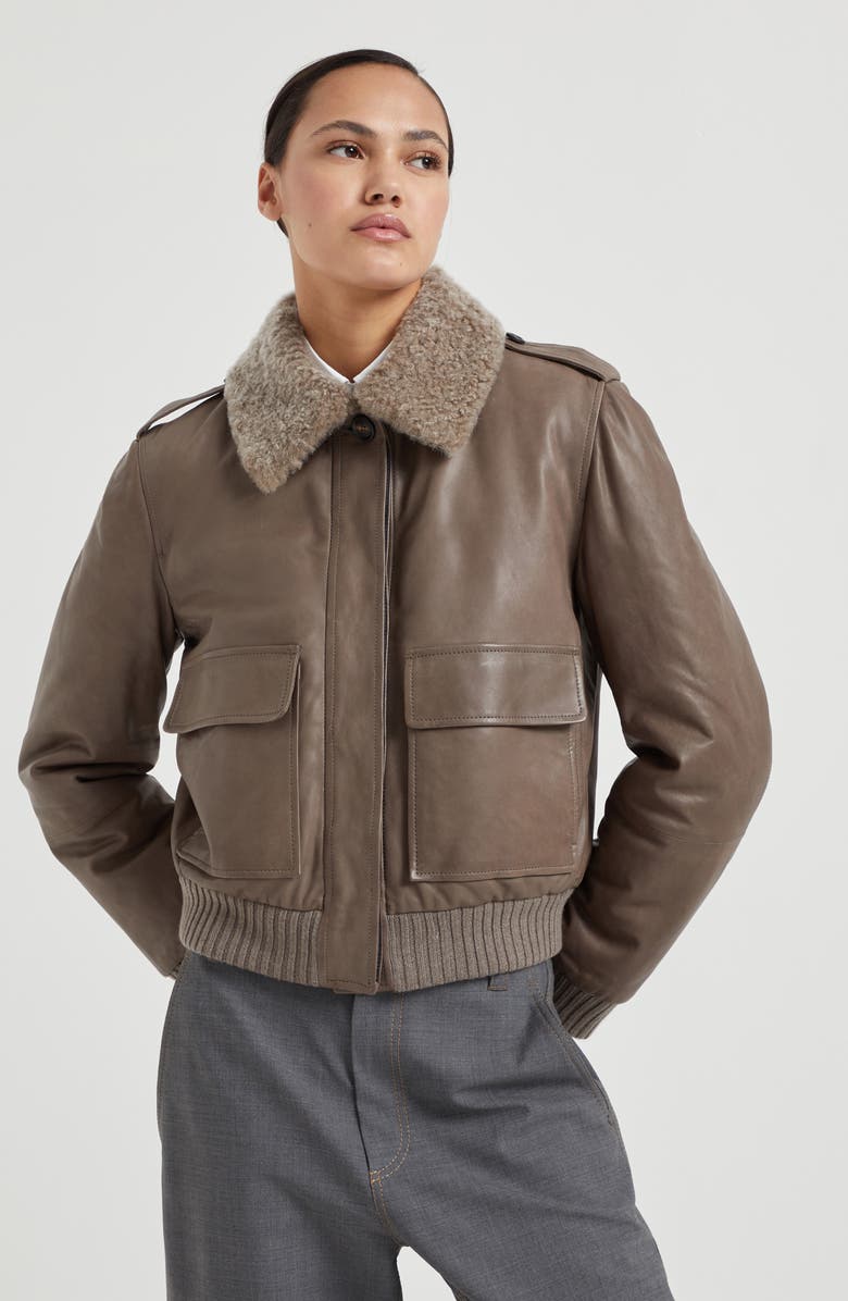 Brunello Cucinelli Nappa leather outerwear, Alternate, color, 