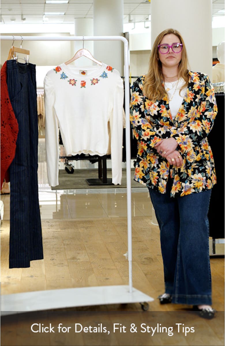 Flower Embroidered Sweater, sales video thumbnail