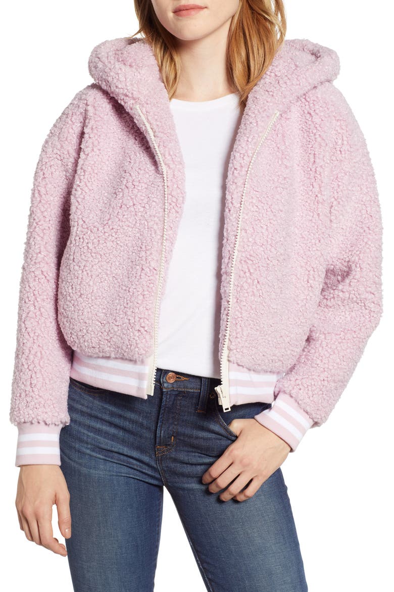 Frida Faux Fur Hooded Jacket, Main, color, WINSOME ORCHID 3741