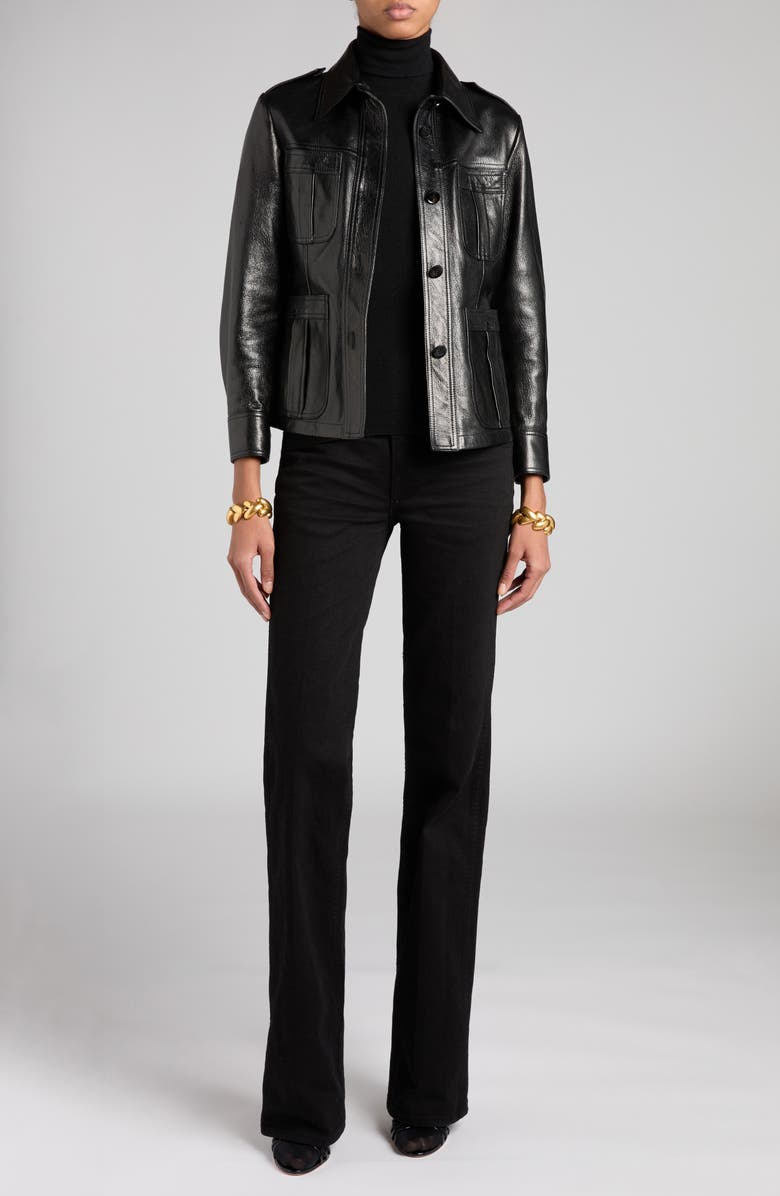 TOM FORD Leather Trucker Jacket, Main, color,