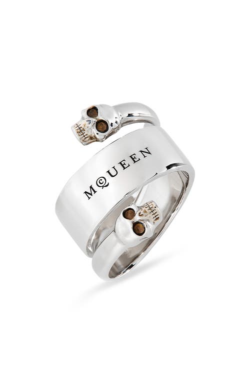 Alexander Mcqueen Mcqueen Twin Skull Ring In Mcq0911sil.v.b Antil