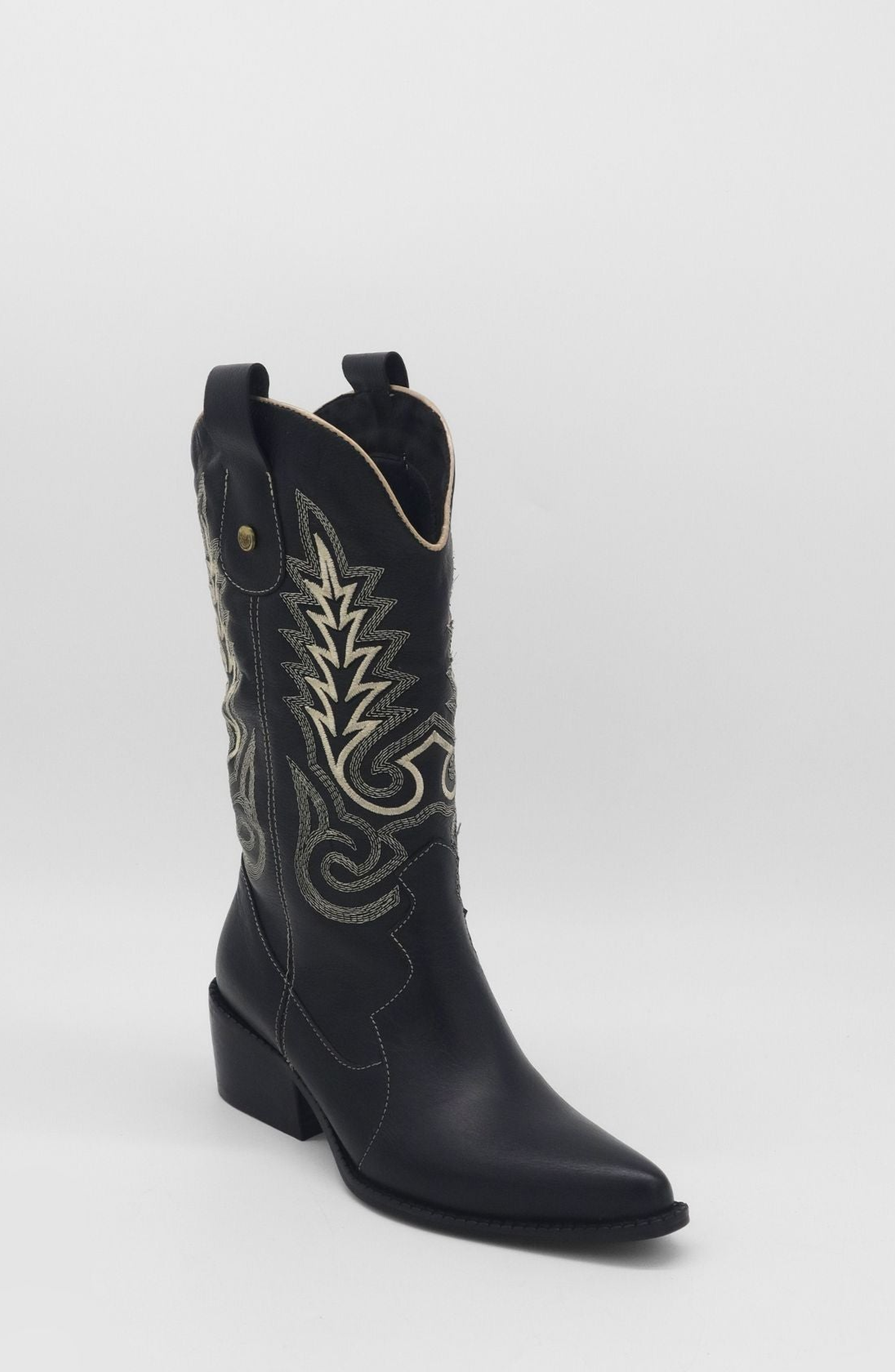 STIVALI NEW YORK Loyal Western Cowboy Boots, Main, color, Black