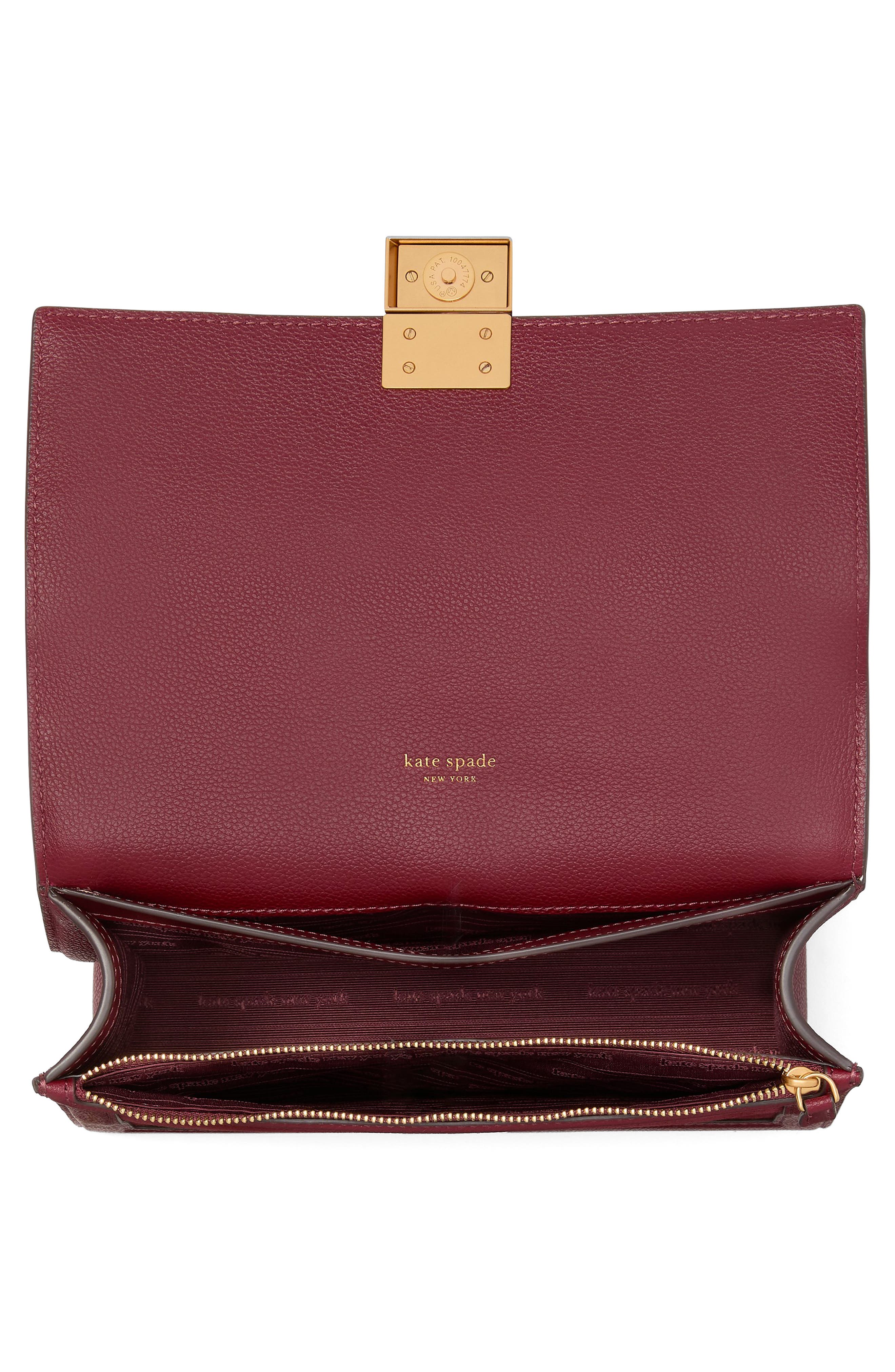 Kate Spade New York deco pebbled leather and suede convertible crossbody bag, Alternate, color, 